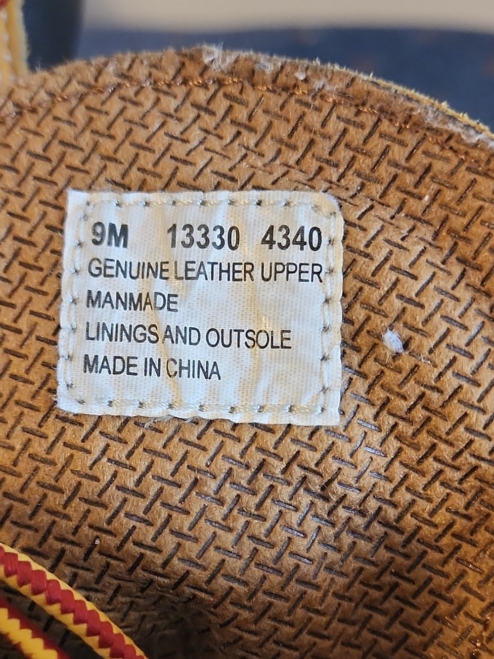 Timberland Brown Leather Boots with Red and Yellow Lace Detail